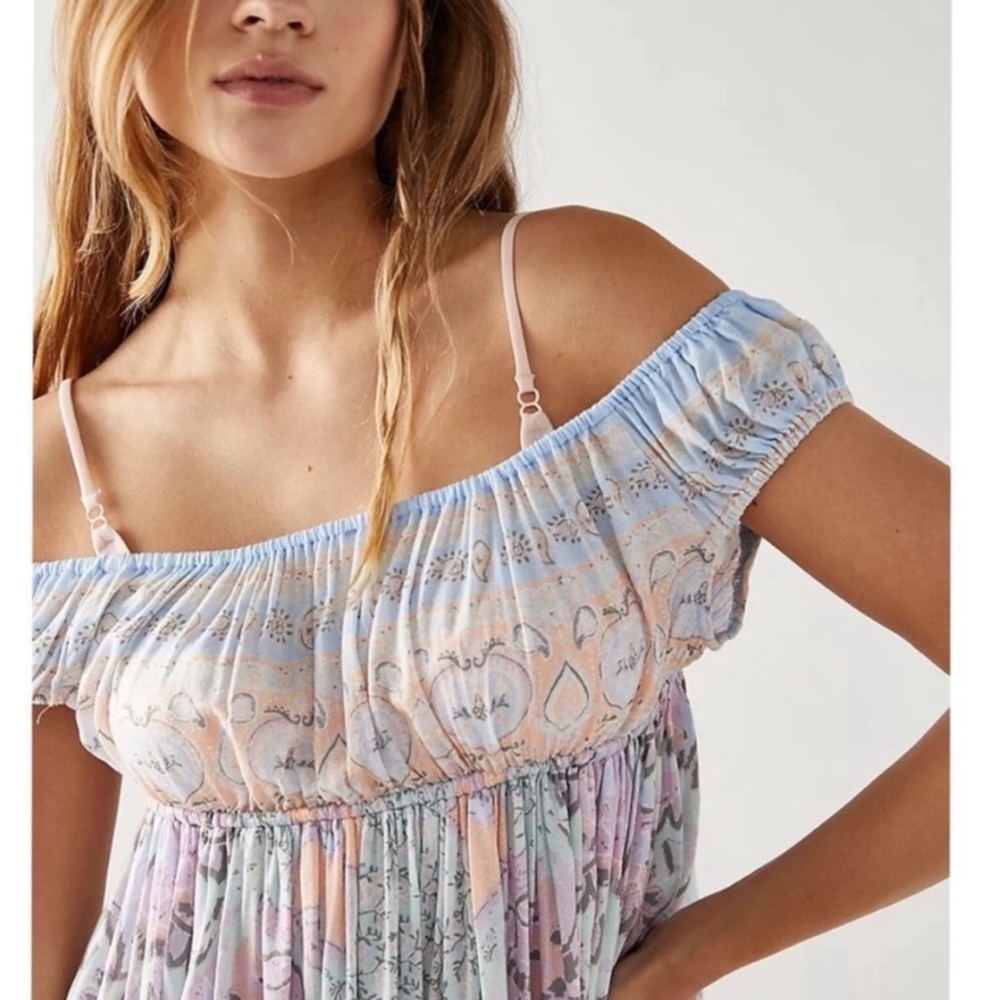 NEW Free People Pastel Bali Mariposa Slip Dress S - Picture 4 of 8